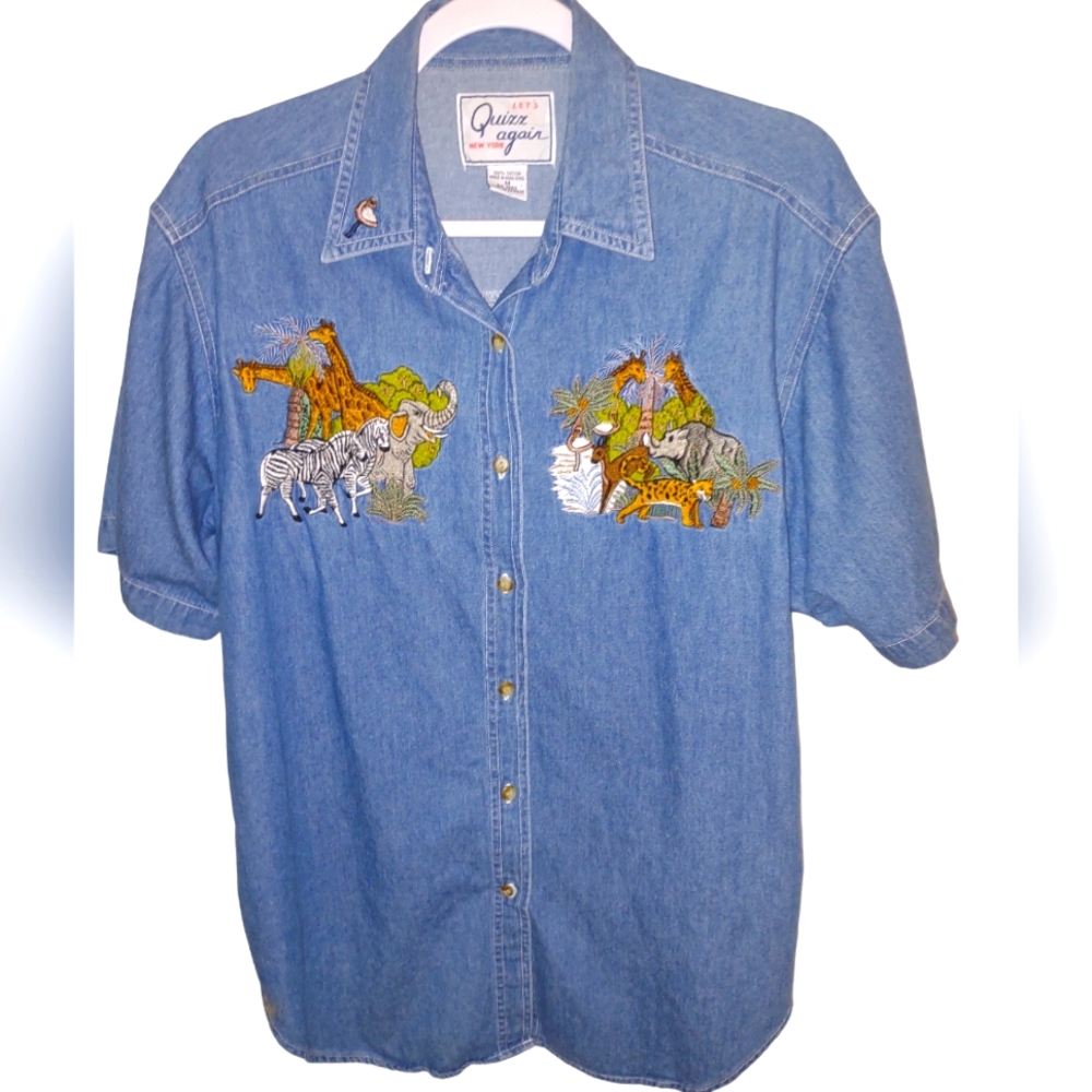 Vintage " Safari "  denim top